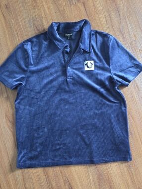 True Religion Men’s Dark Blue Polo with Logo Patch